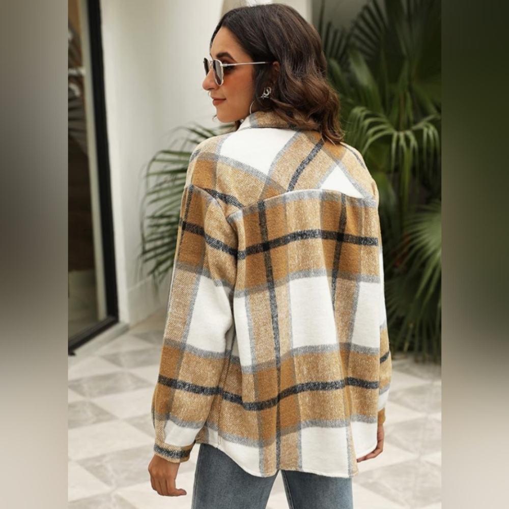 Plaid Shacket Button Down - image 2